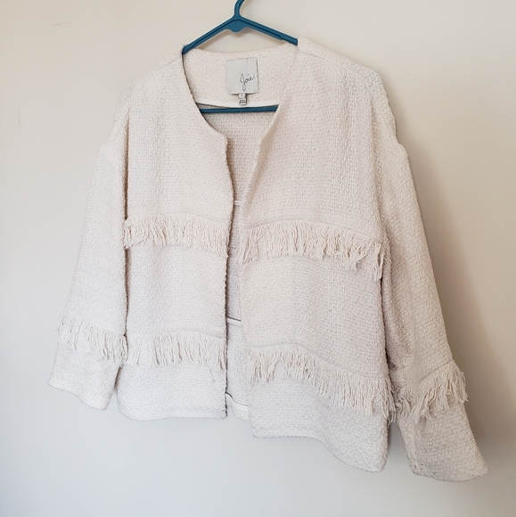 Joie Porcelain Jacoba Fringe Jacket Size Small - Picture 12 of 12